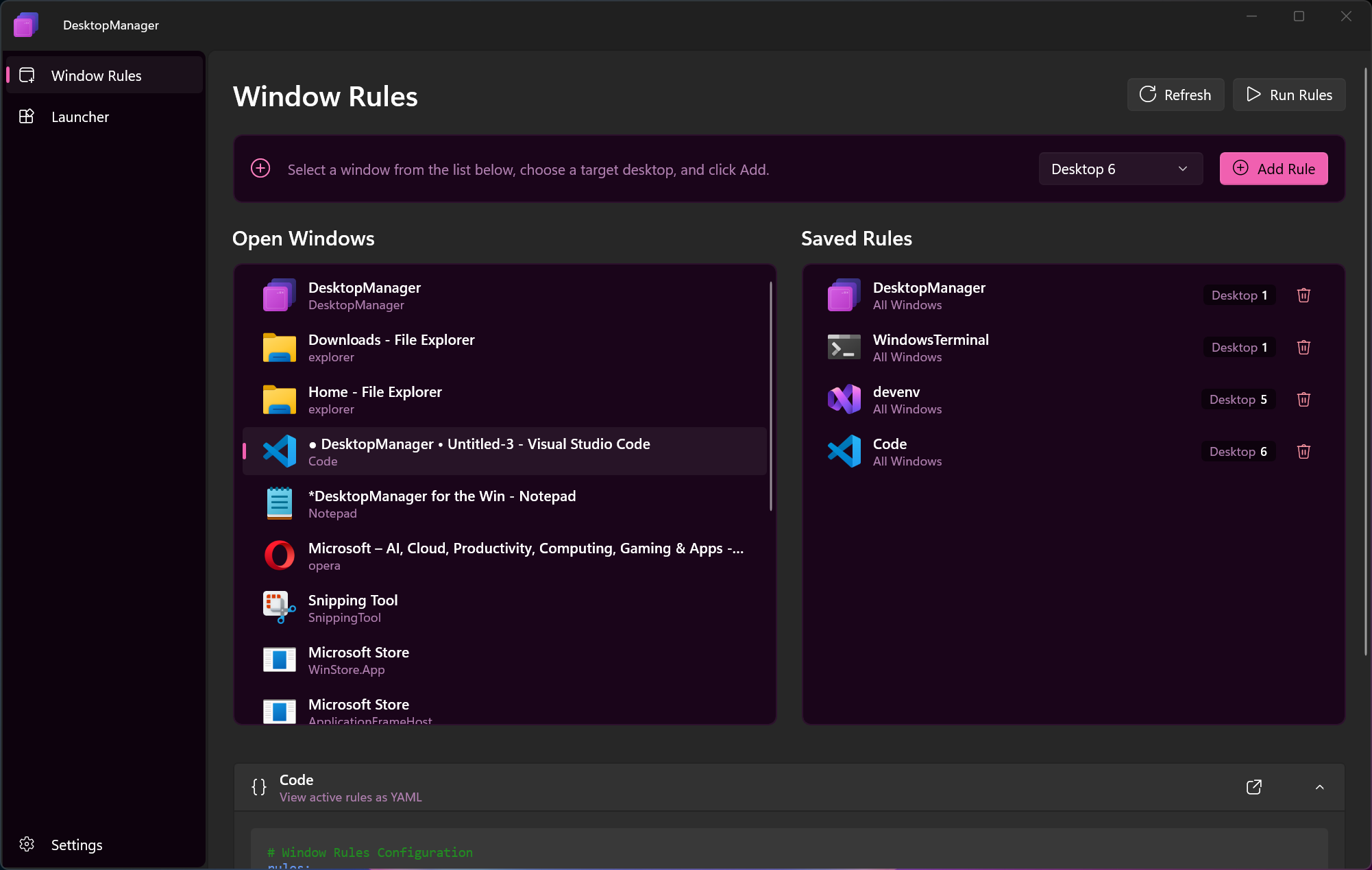 DesktopManager Dashboard