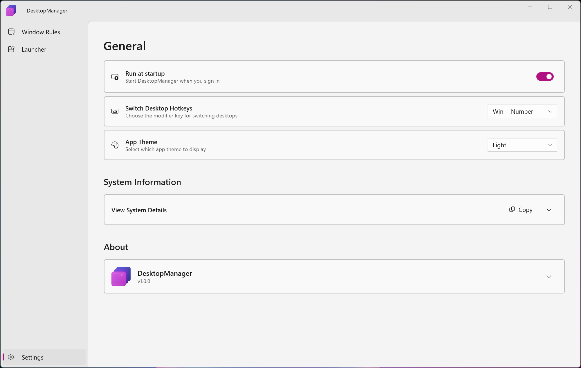 Virtual Desktops View